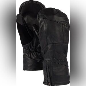 NEW - Burton Black Leather Technical Ski & Snowboard Winter Mittens Women